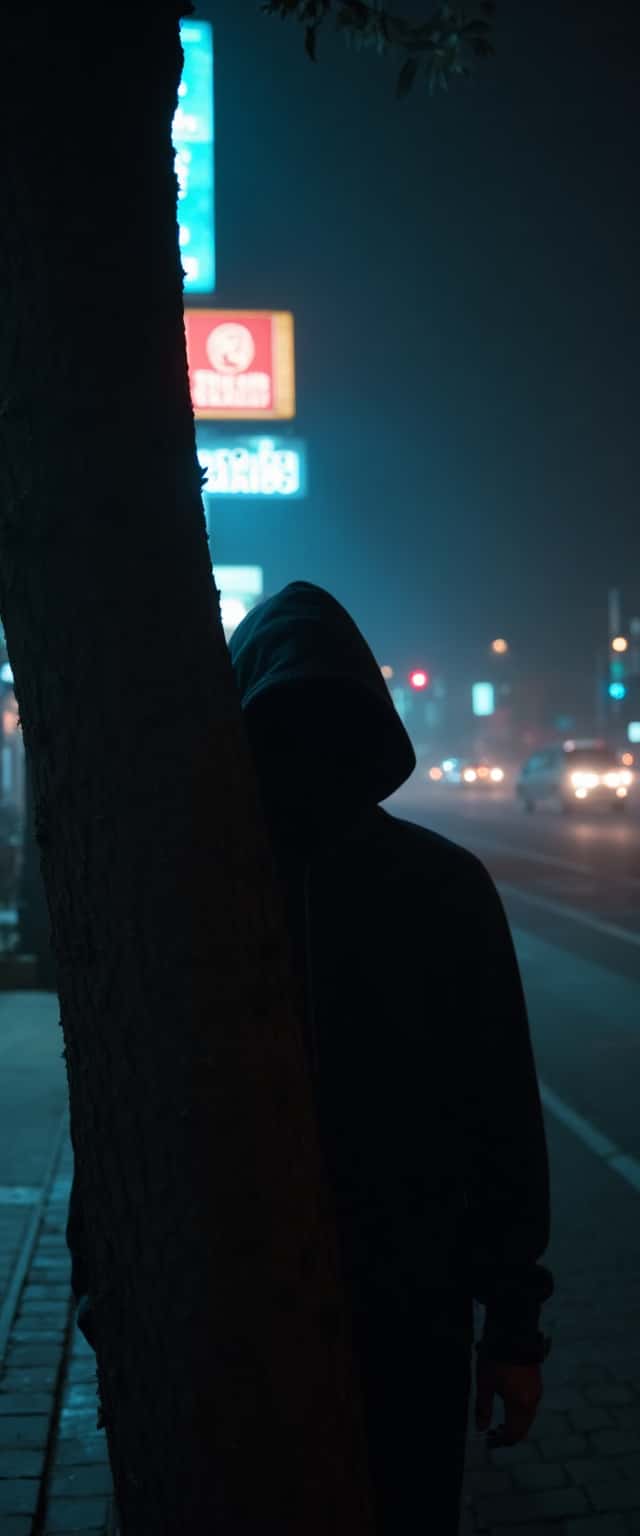 Shadowy Figure in Urban Night Phone Case