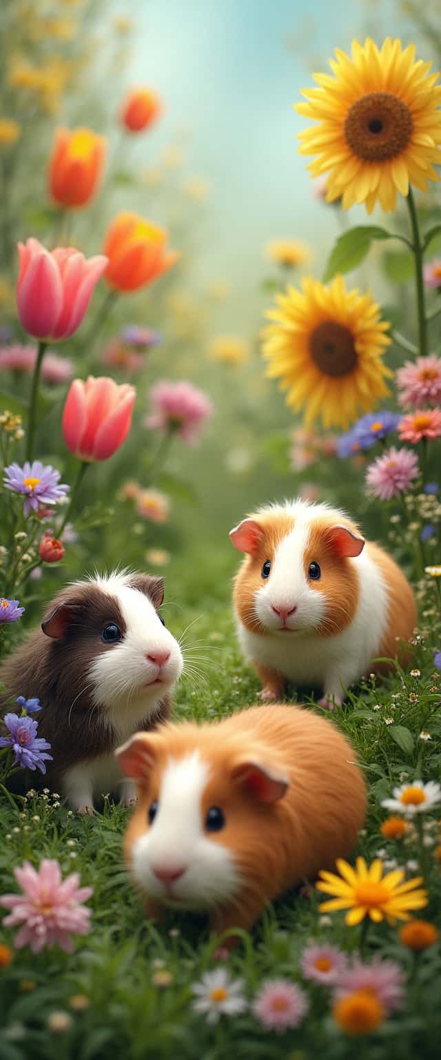 Guinea Pigs in Vibrant Garden Phone Case