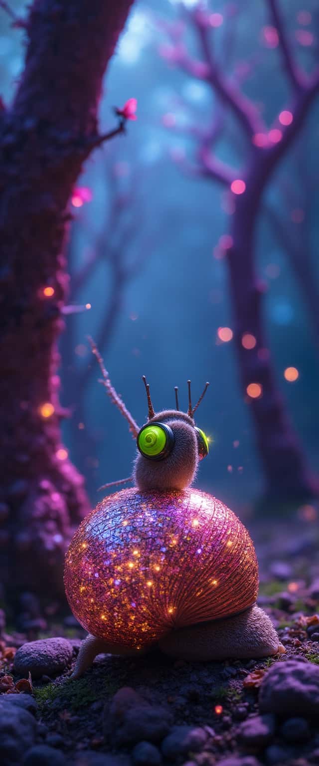 Miniature Snail DJ in Enchanted Forest Phone Case