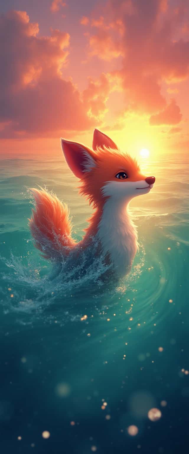 Playful Fox Water Creature Phone Case