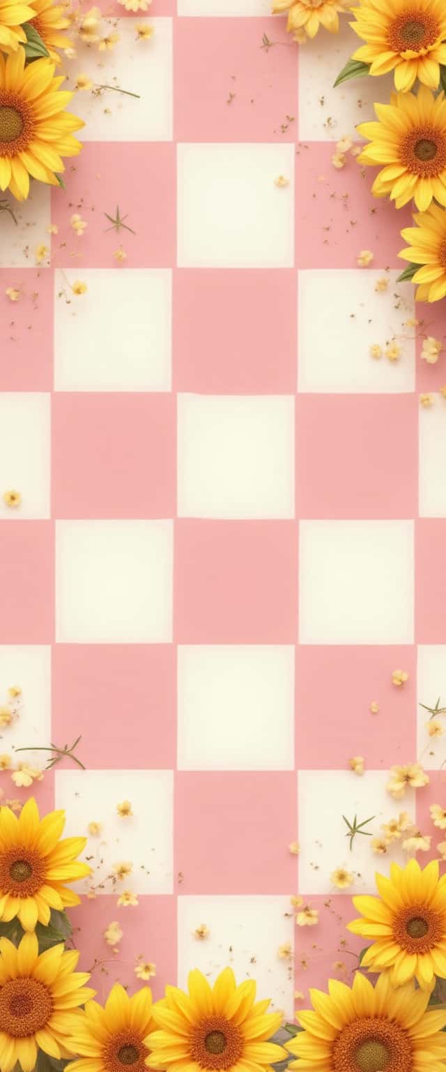 Sunflower Pink Checkerboard Design Phone Case Sunflower Pink Checkerboard Design Phone Case