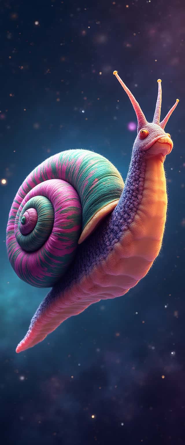 Cosmic Snail with Headphones Phone Case