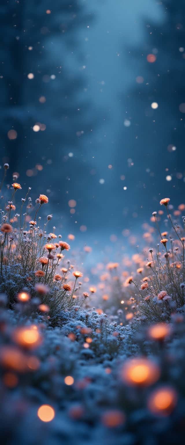 Serene Winter Night Blooming Meadow Phone Case