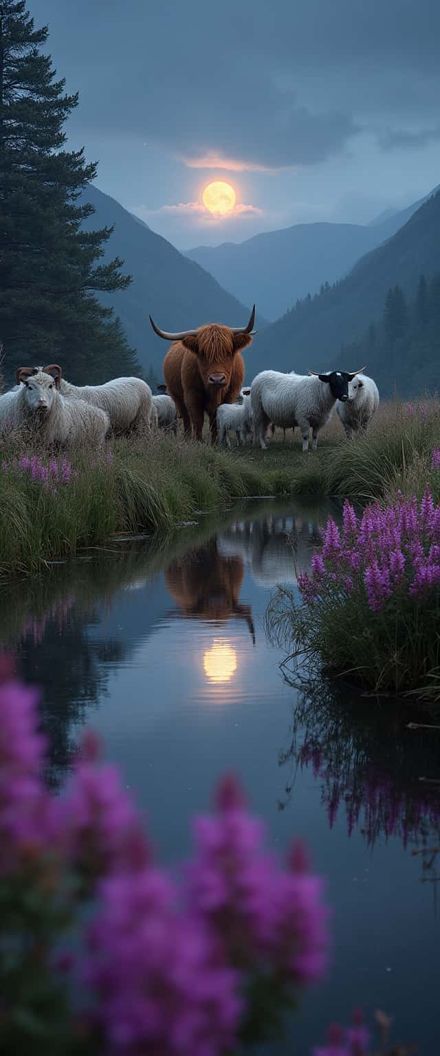 Highland Cow by Scenic Pond Phone Case