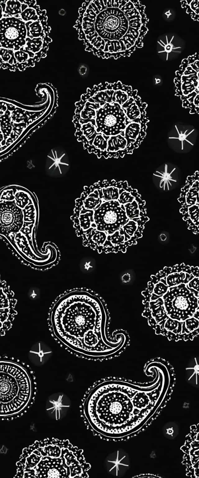 Black Bandana Pattern with Paisley Phone Case
