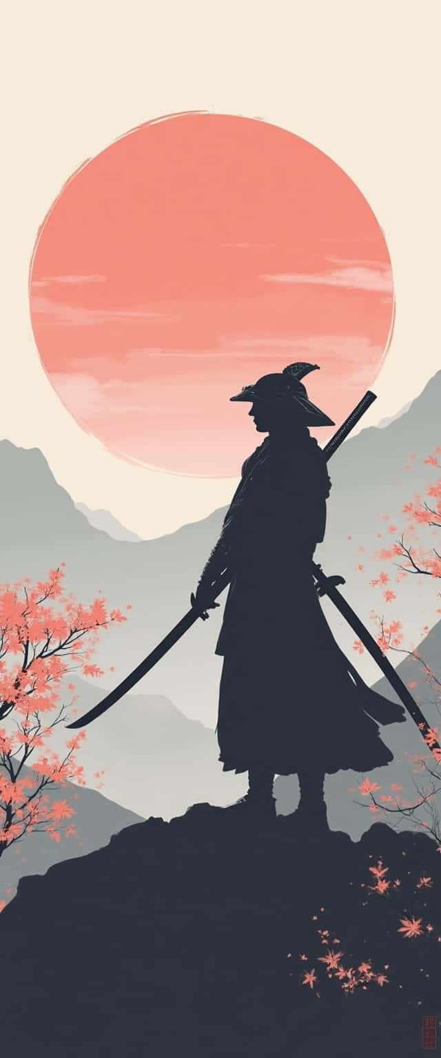Minimalist Japanese Samurai Design Phone Case