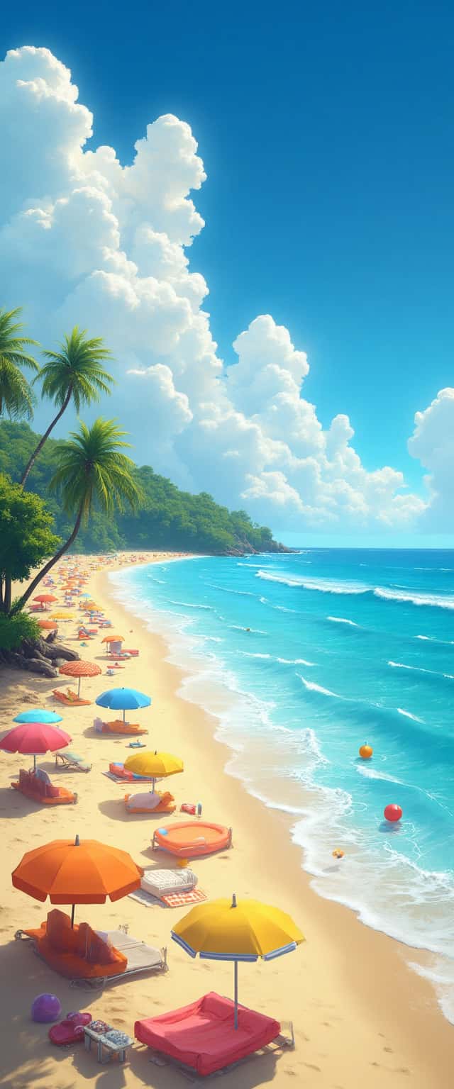 Colorful Summer Beach Scene Phone Case