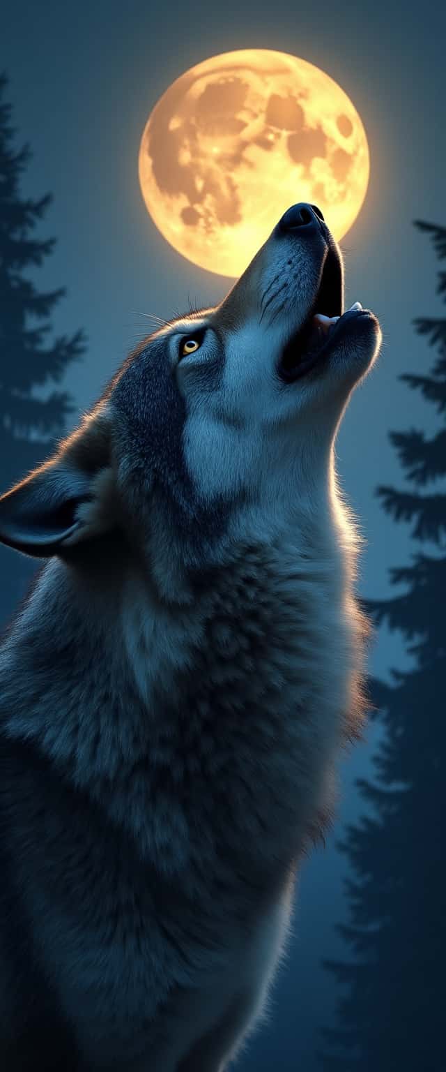 Wolf Howling at Moon Phone Case