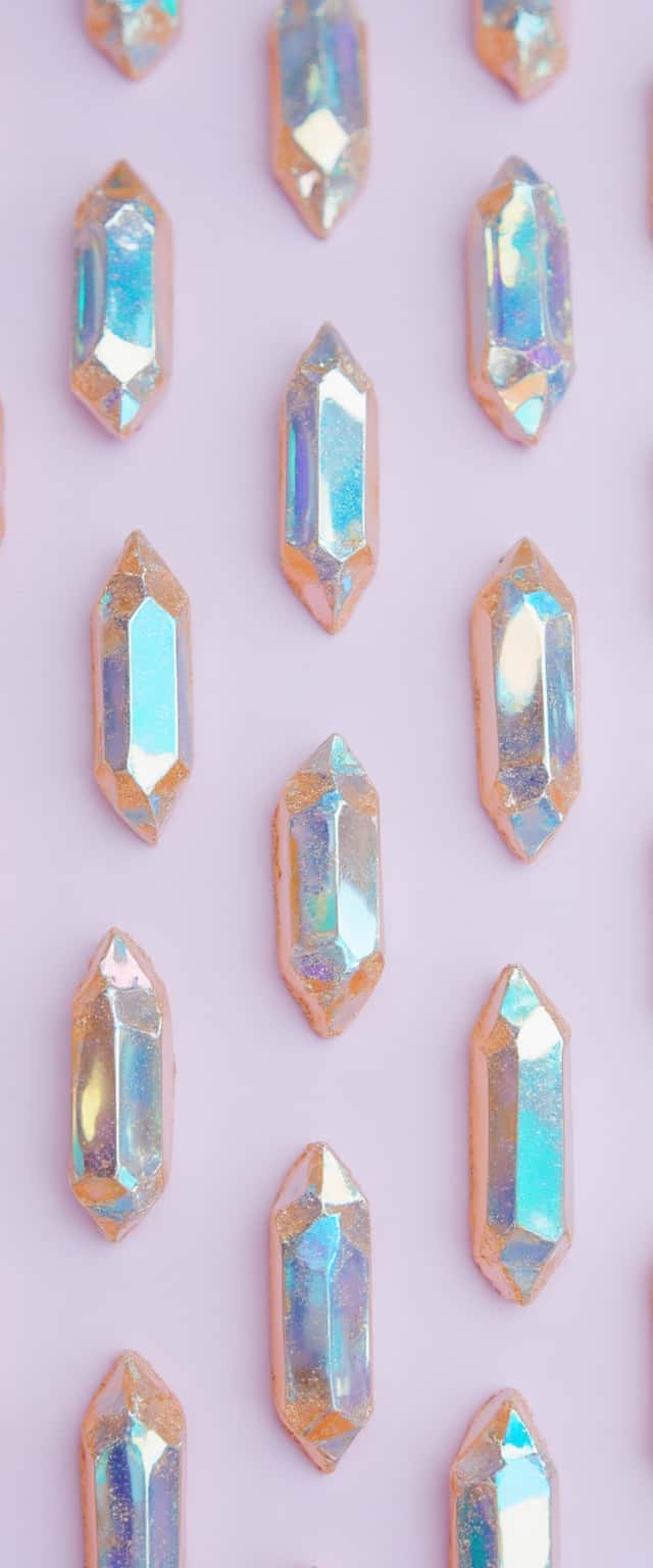 Transparent Crystals on Pastel Background Phone Case