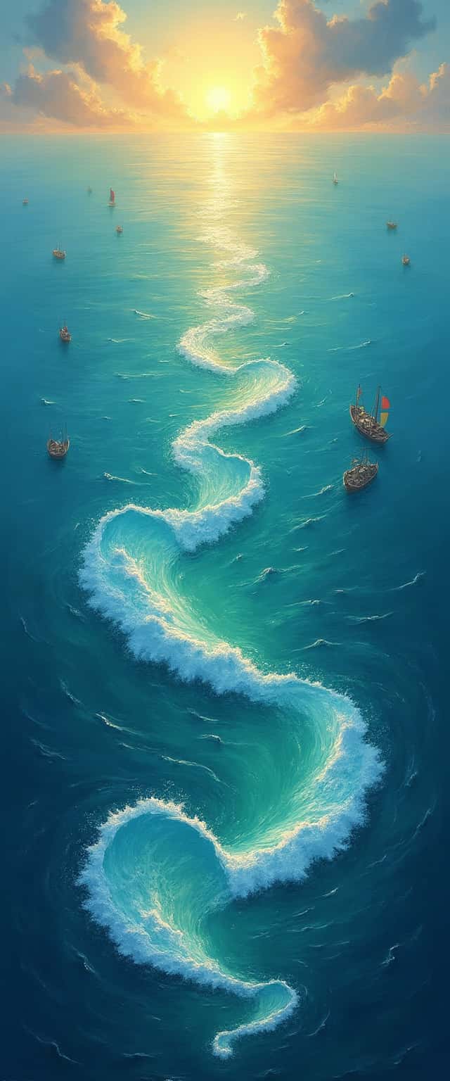 Surreal Ocean with Heart Waves Phone Case