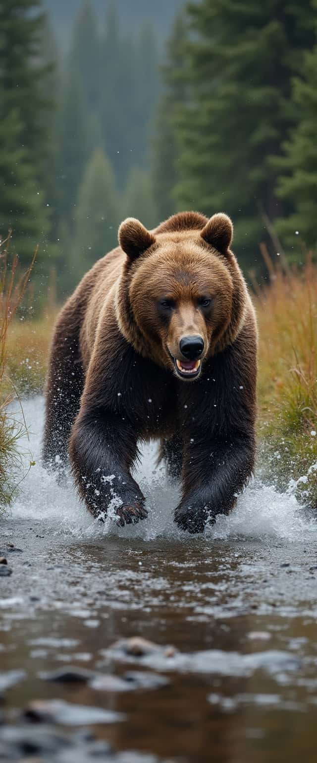 Grizzly Bear Action Scene Phone Case