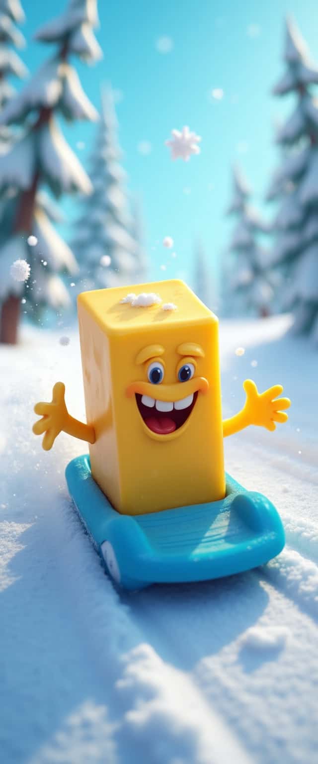Mischievous Butter on a Sled Phone Case