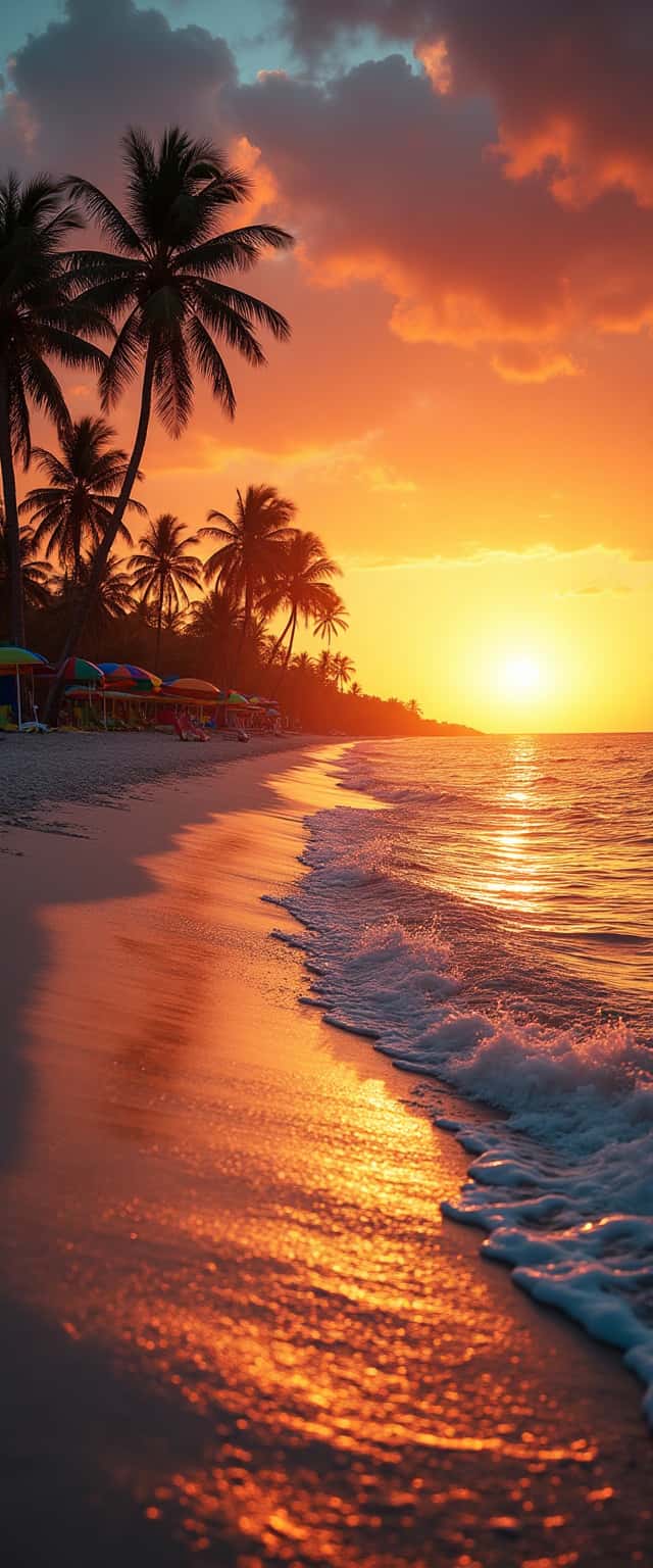 Serene Sunset Beach Scene Phone Case