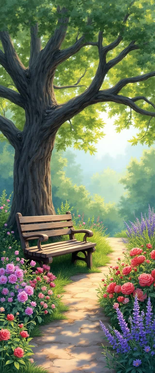 Lush Garden Watercolor Scene Phone Case