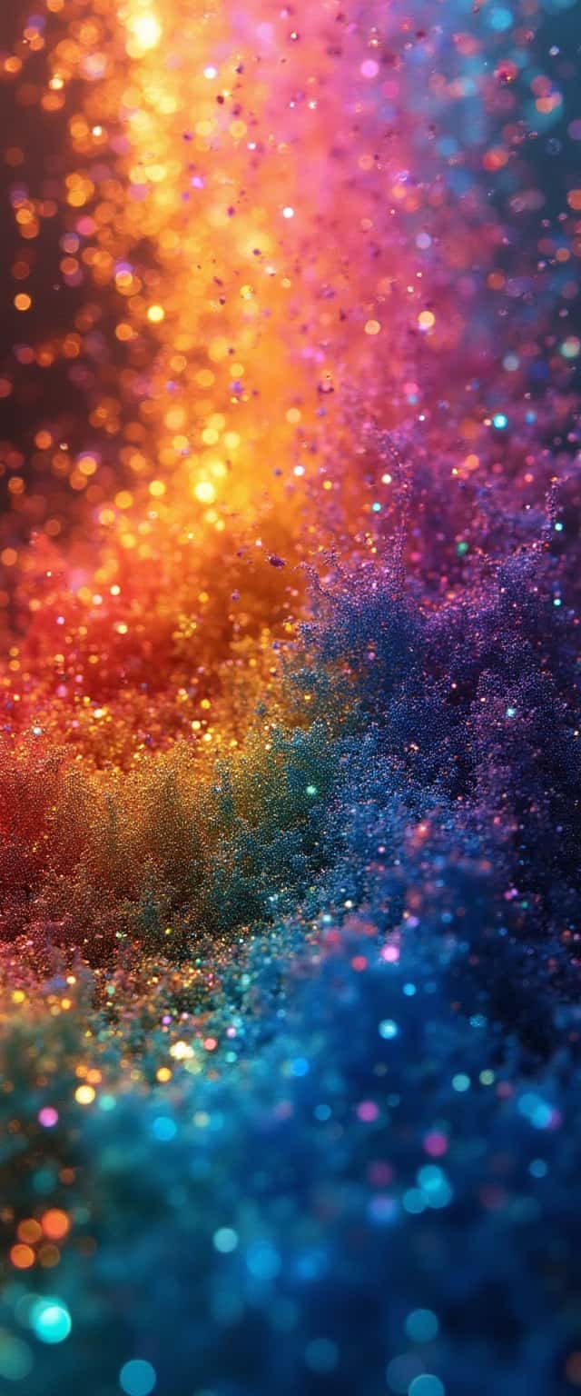 Rainbow Glitter Explosion Design Phone Case