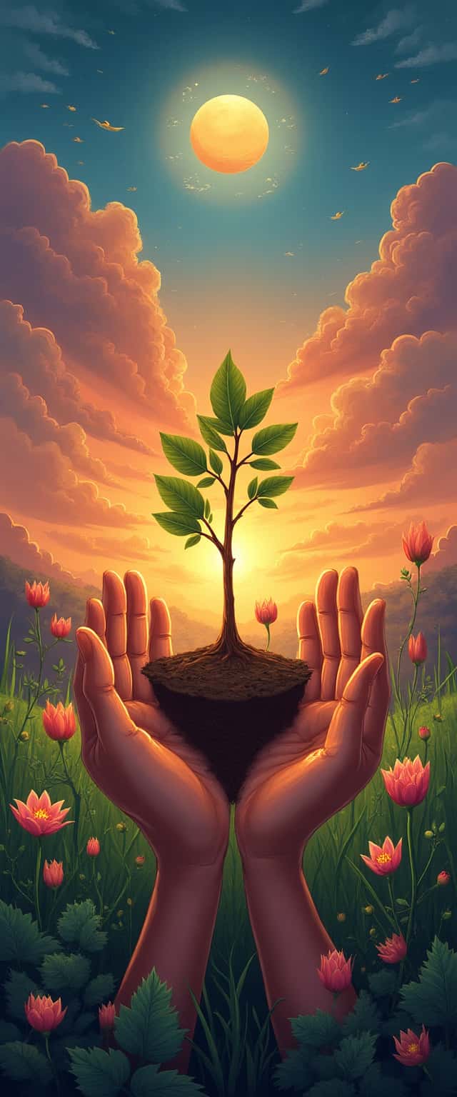 Hands Holding Nature Elements Phone Case