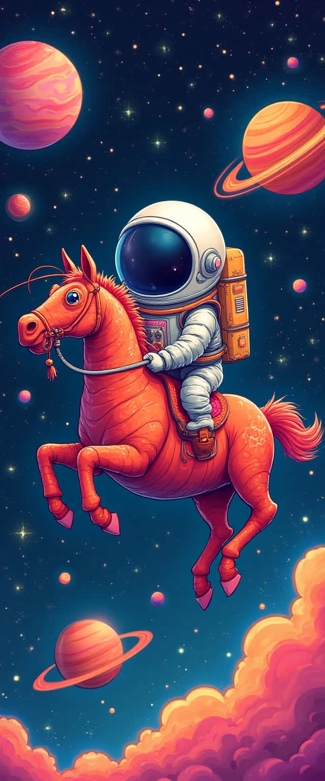 Astronaut on Cosmic Horse Phone Case