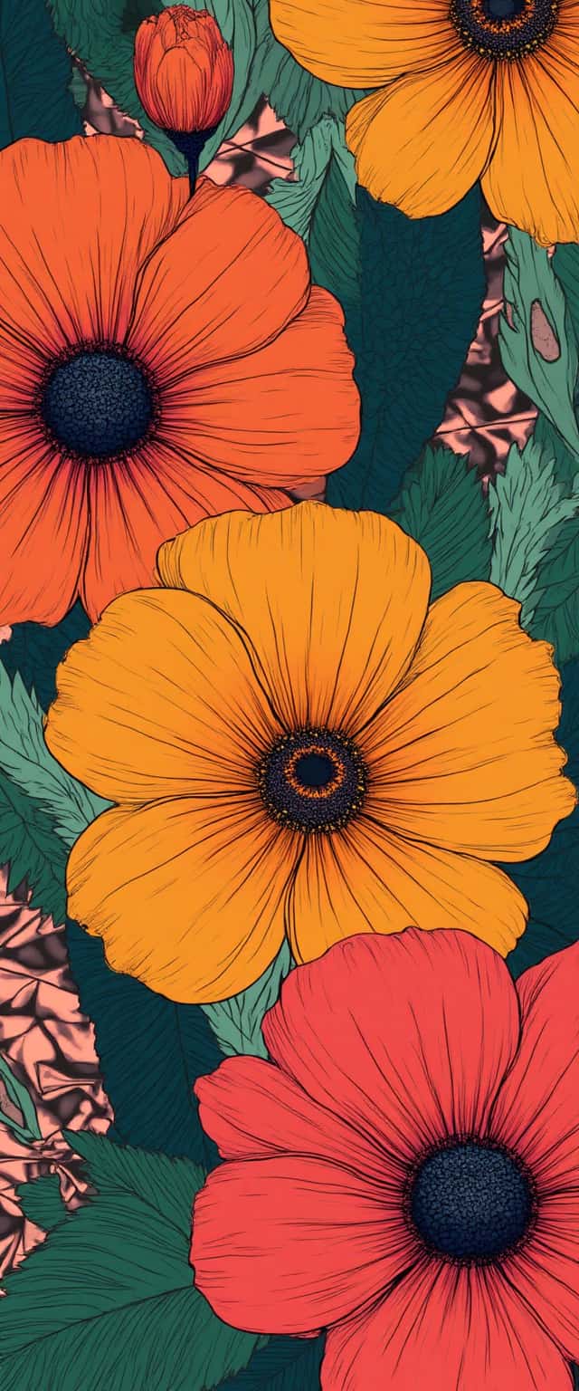 Oversized Retro Floral Phone Case Design