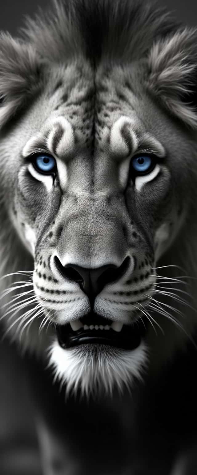 Lion Face Black and White Closeup Phone Case
