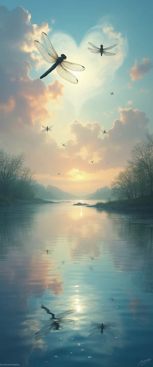 Tranquil Dragonfly Lake Landscape Phone Case