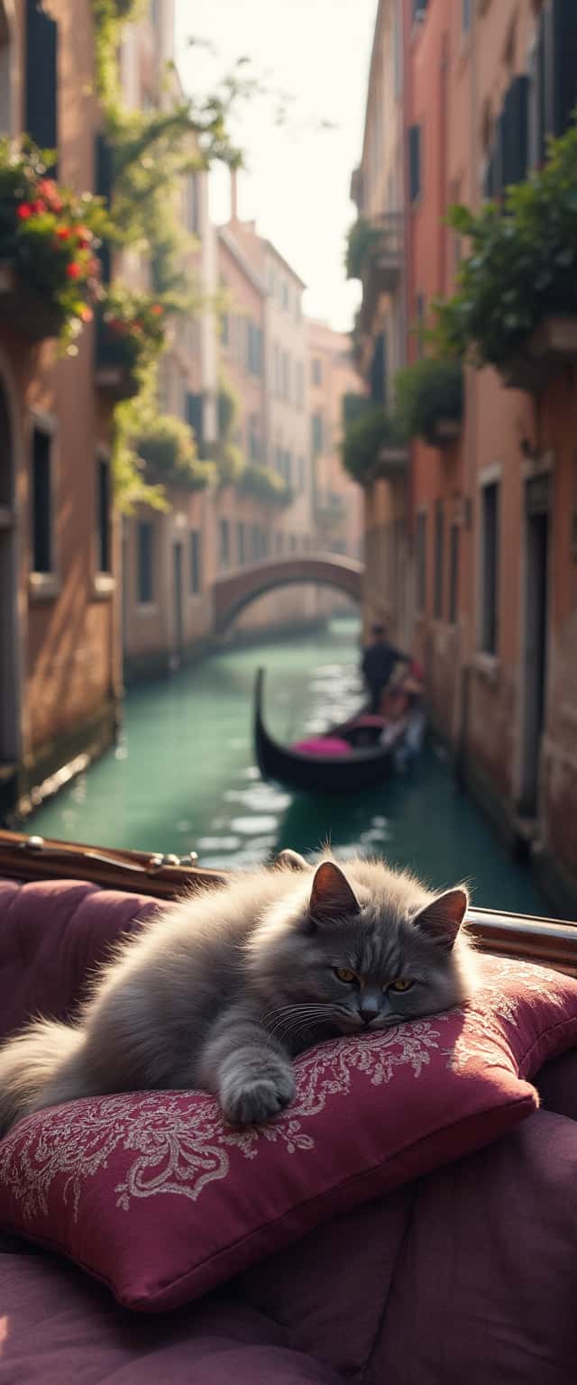 Cozy Cat by the Canal Phone Case