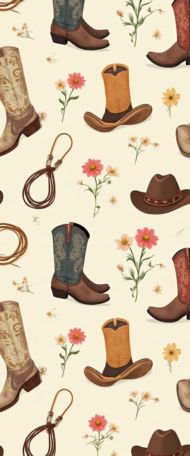 Classic Cowgirl Pattern Design Phone Case