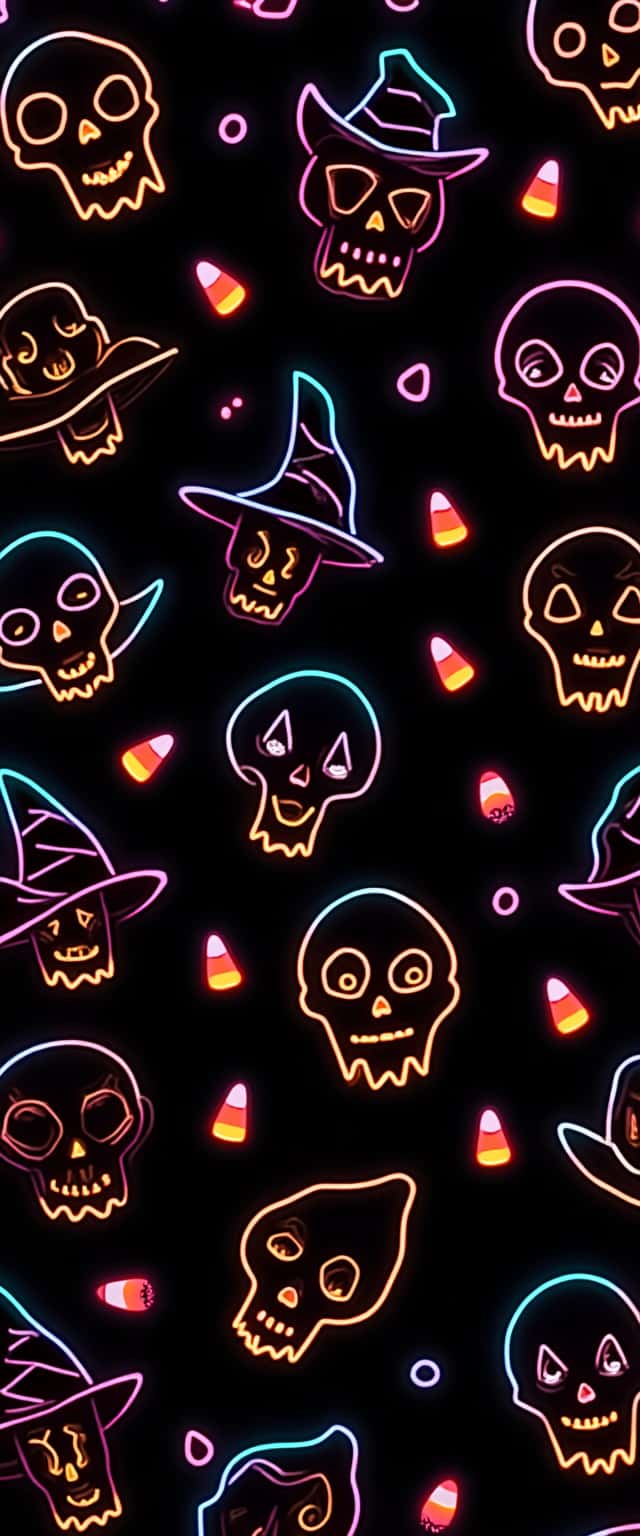 Neon Halloween Pattern Design Phone Case Neon Halloween Pattern Design Phone Case