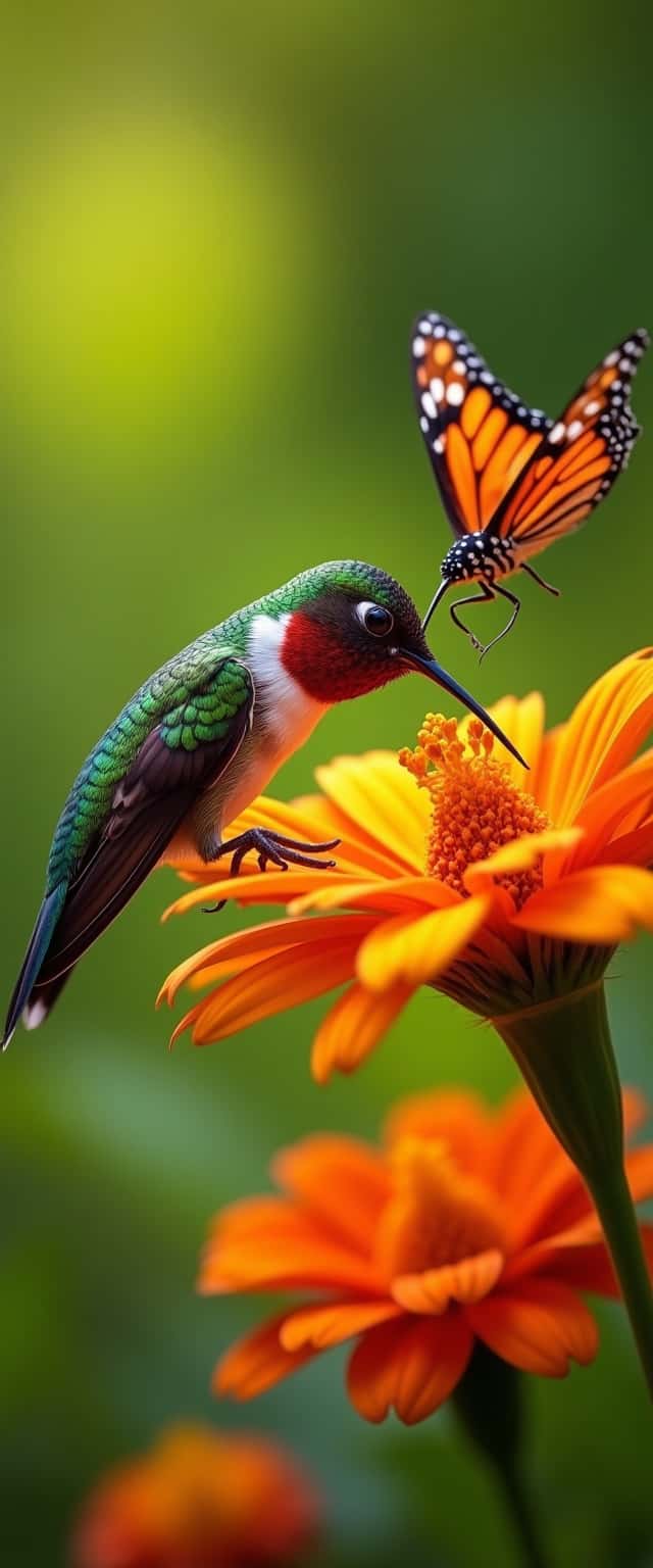 Hummingbird and Butterfly Close-Up Phone Case Hummingbird and Butterfly Close-Up Phone Case