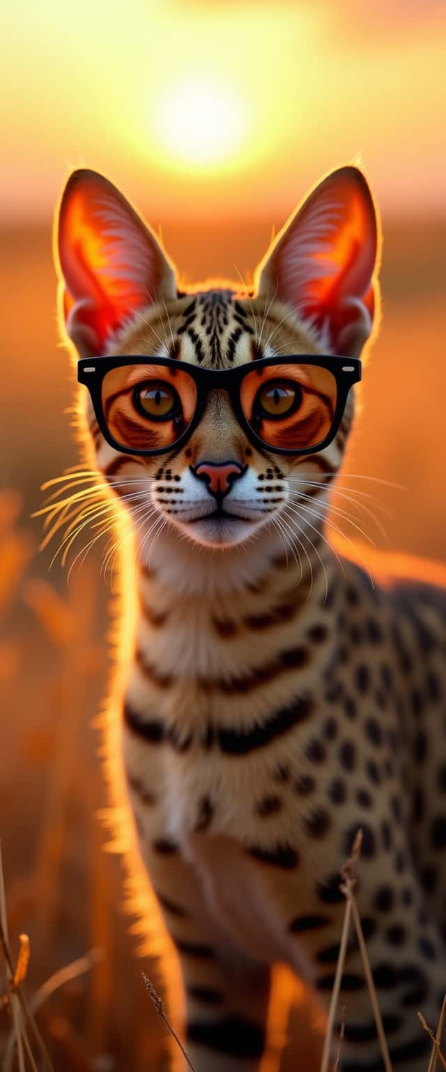 Stylish Savannah Cat Portrait Phone Case