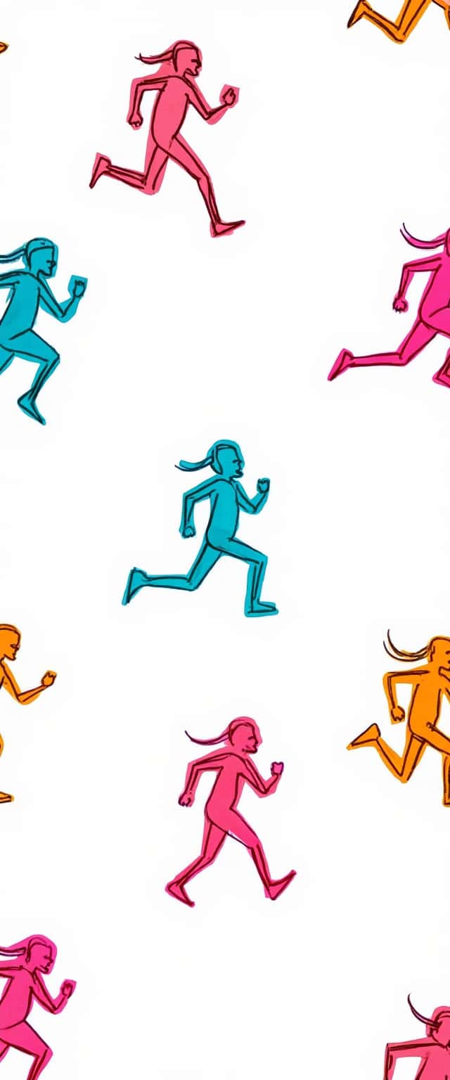 Stylized Running Figures Pattern Phone Case Stylized Running Figures Pattern Phone Case