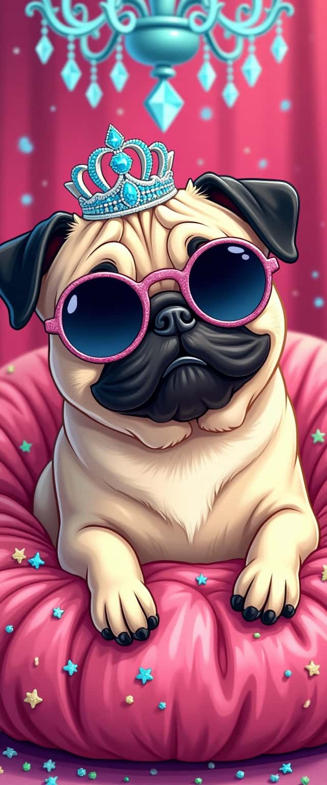 Glamorous Pug in Sunglasses Phone Case