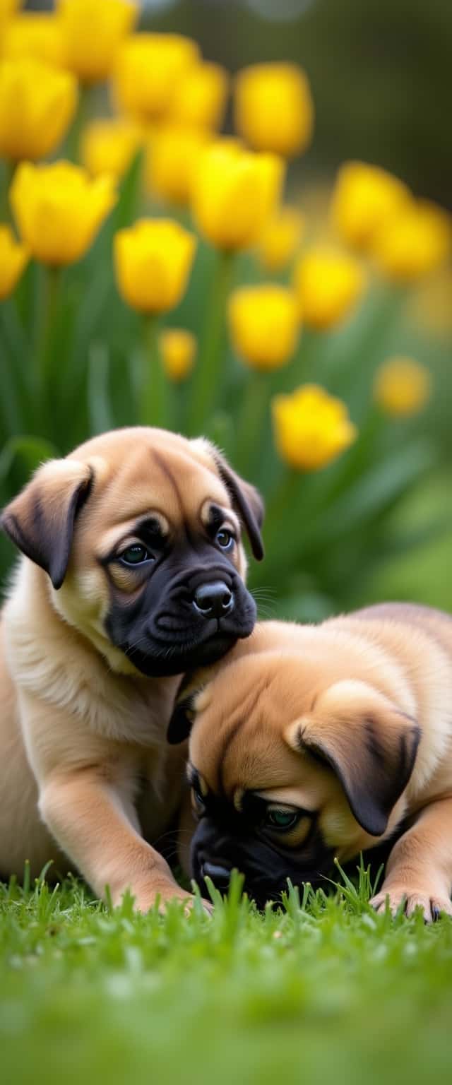 Bullmastiff Puppies Playful Scene Phone Case
