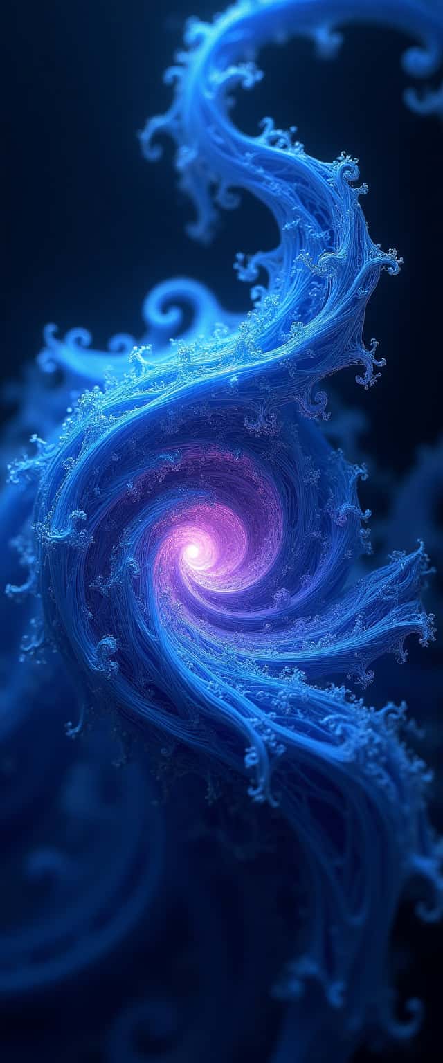 Blue and Purple Fractal Swirl Phone Case Blue and Purple Fractal Swirl Phone Case