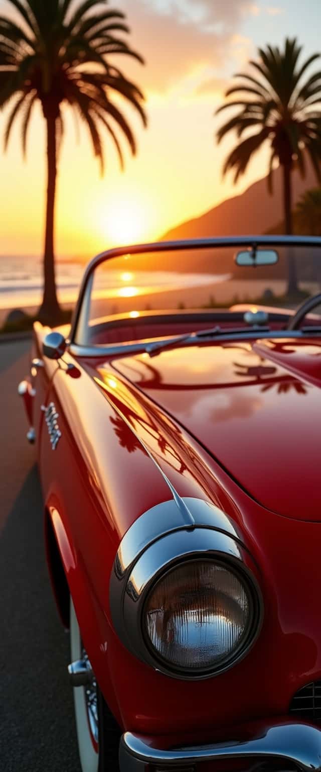 1960s Cherry Red Convertible Close-Up Phone Case 1960s Cherry Red Convertible Close-Up Phone Case