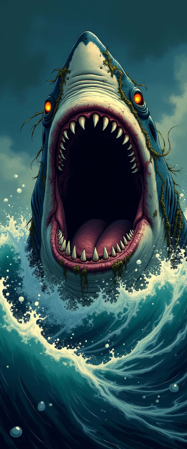 Fierce Decaying Shark Illustration Phone Case Fierce Decaying Shark Illustration Phone Case