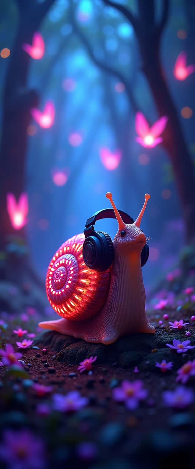 Snail DJ Under Starlit Sky Phone Case