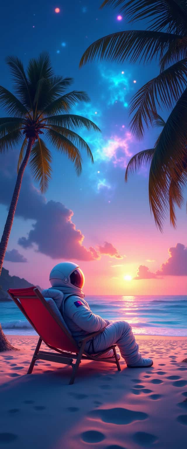 Astronaut Beach Sunset Scene Phone Case Astronaut Beach Sunset Scene Phone Case