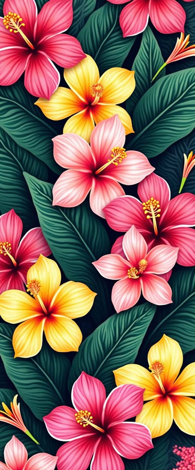 Tropical Flower Pattern Design Phone Case Tropical Flower Pattern Design Phone Case