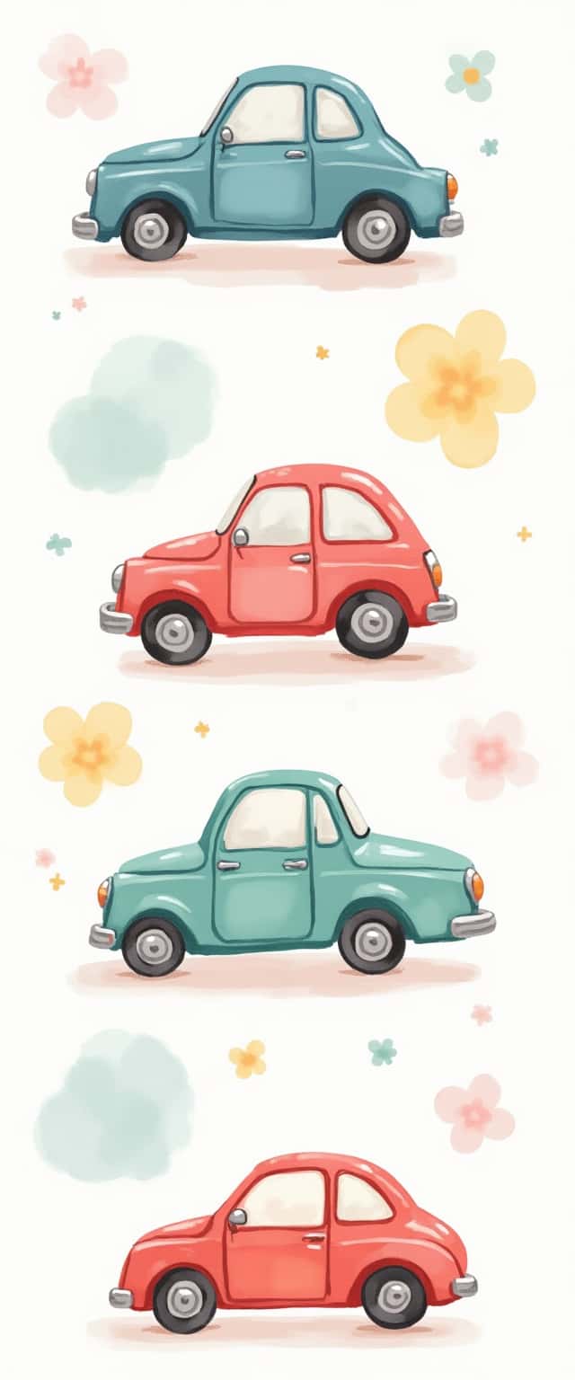 Pastel Toy Cars Collection Phone Case
