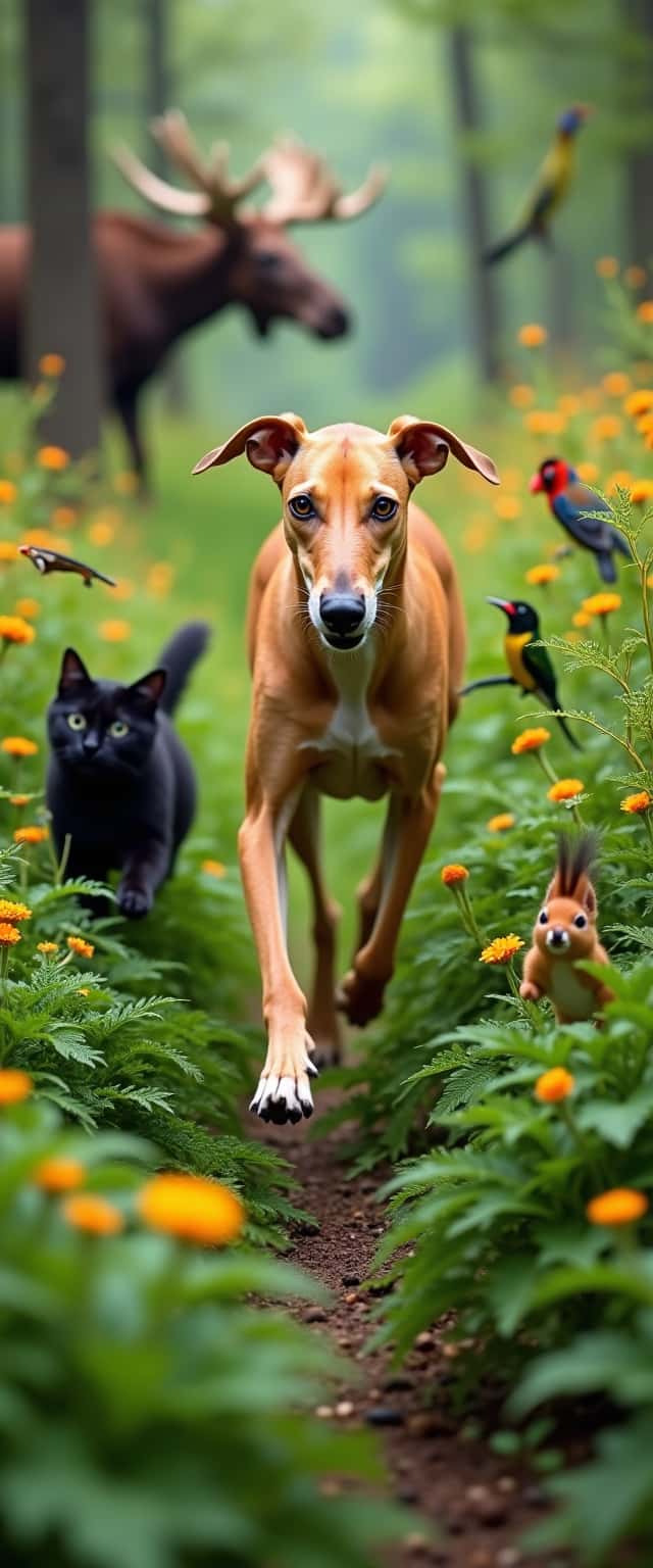 Greyhound and Cat in Wilderness Phone Case Greyhound and Cat in Wilderness Phone Case