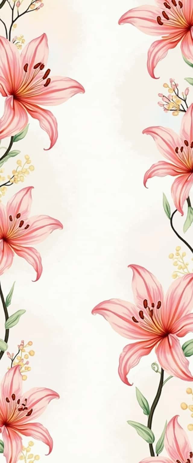 Delicate Pink Lily Pattern Phone Case Delicate Pink Lily Pattern Phone Case