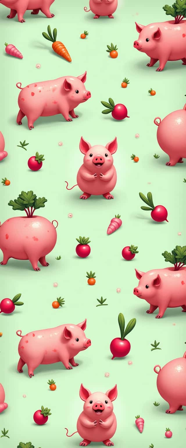 Playful Cartoon Pigs Pattern Phone Case Playful Cartoon Pigs Pattern Phone Case