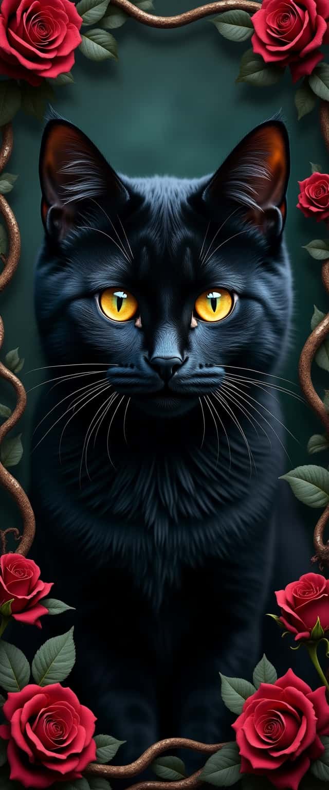 Mystical Black Cat Portrait Phone Case Mystical Black Cat Portrait Phone Case