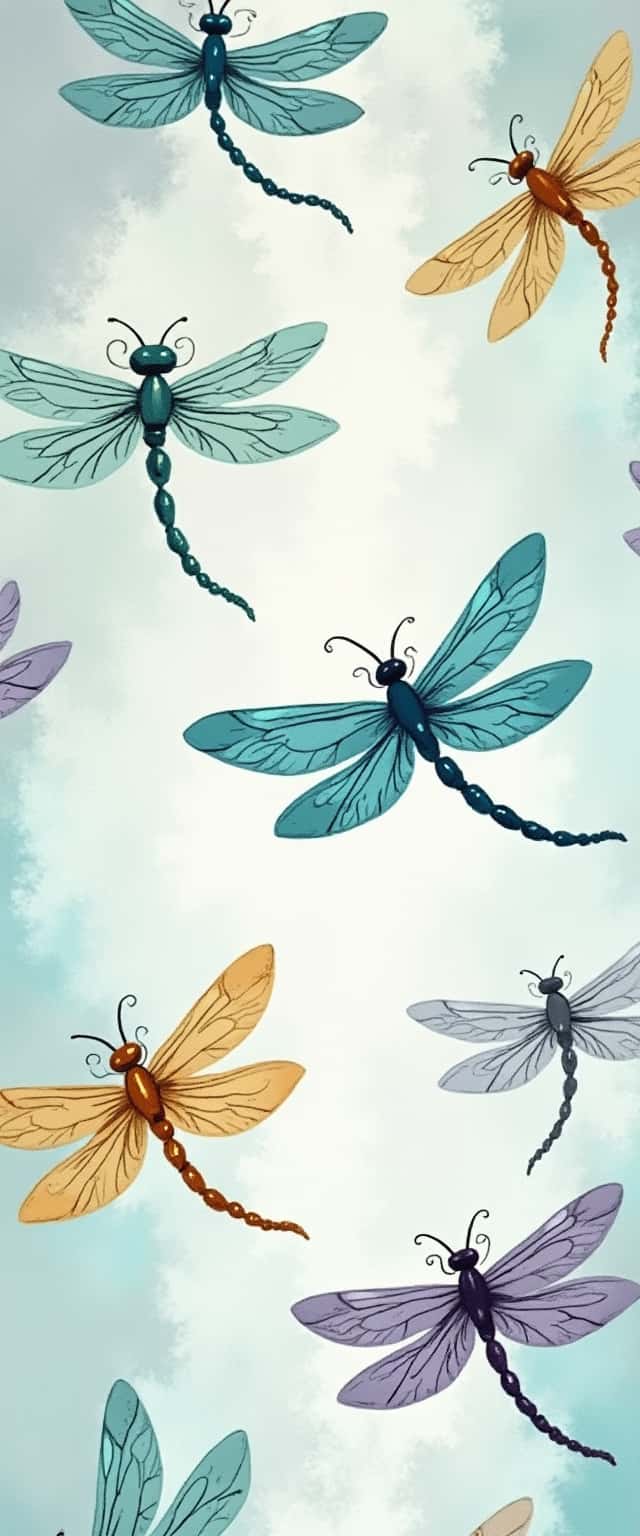 Colorful Dragonfly Pattern Phone Case Colorful Dragonfly Pattern Phone Case