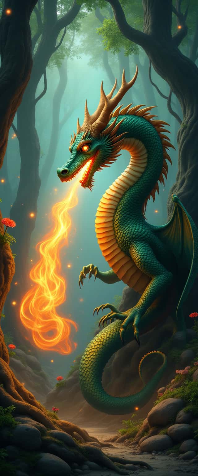 Majestic Dragon in Mystical Forest Phone Case