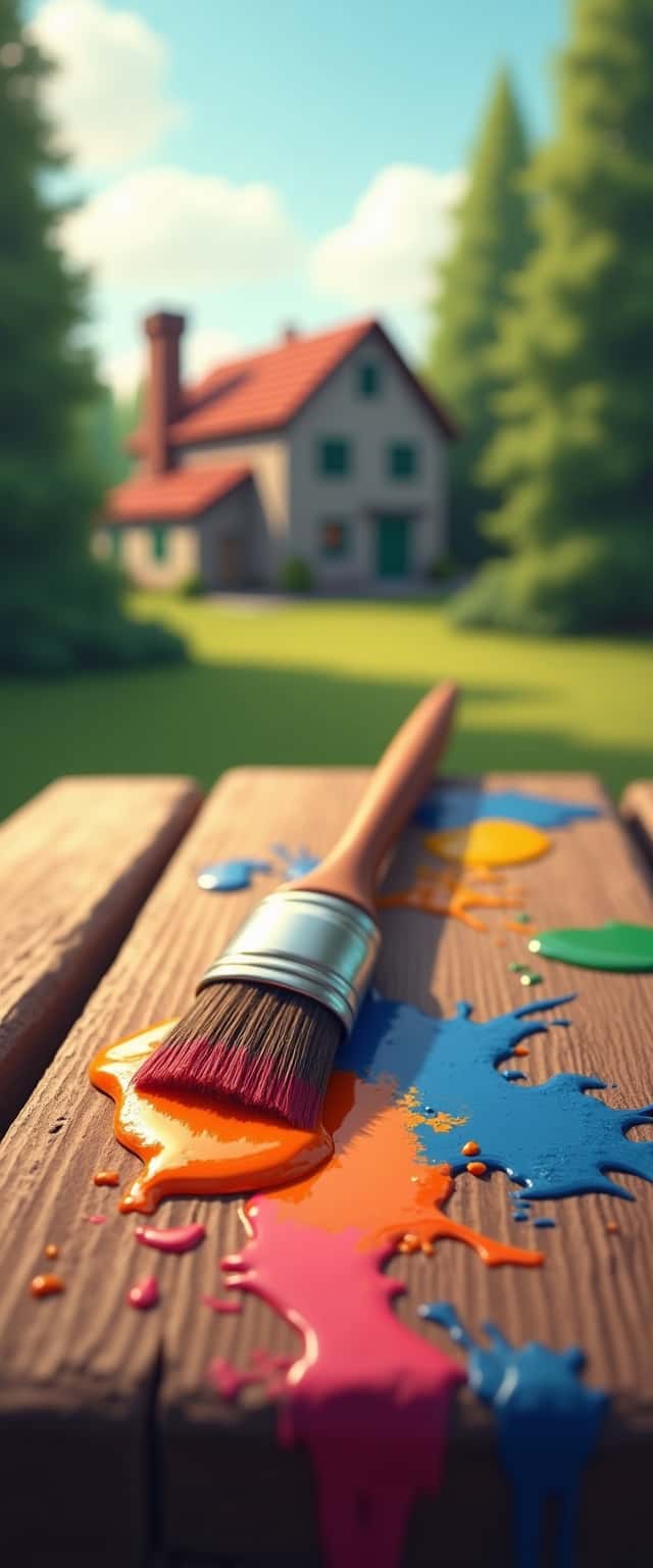 Paintbrush on Wooden Table Phone Case