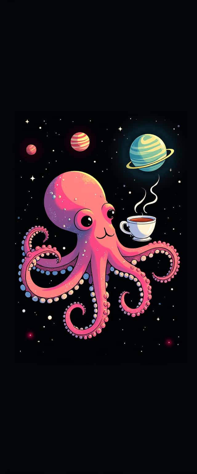 Playful Octopus in Space Phone Case