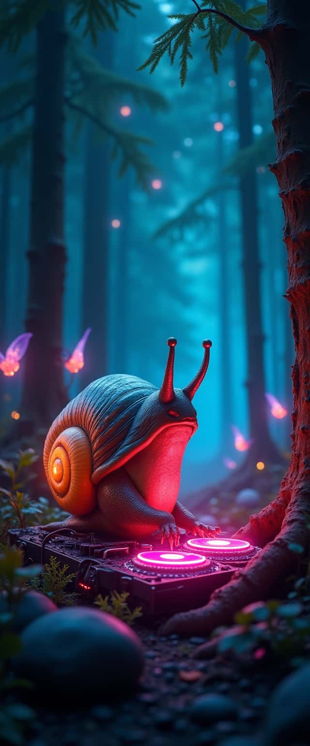 Forest Party Snail DJ Design Phone Case Forest Party Snail DJ Design Phone Case