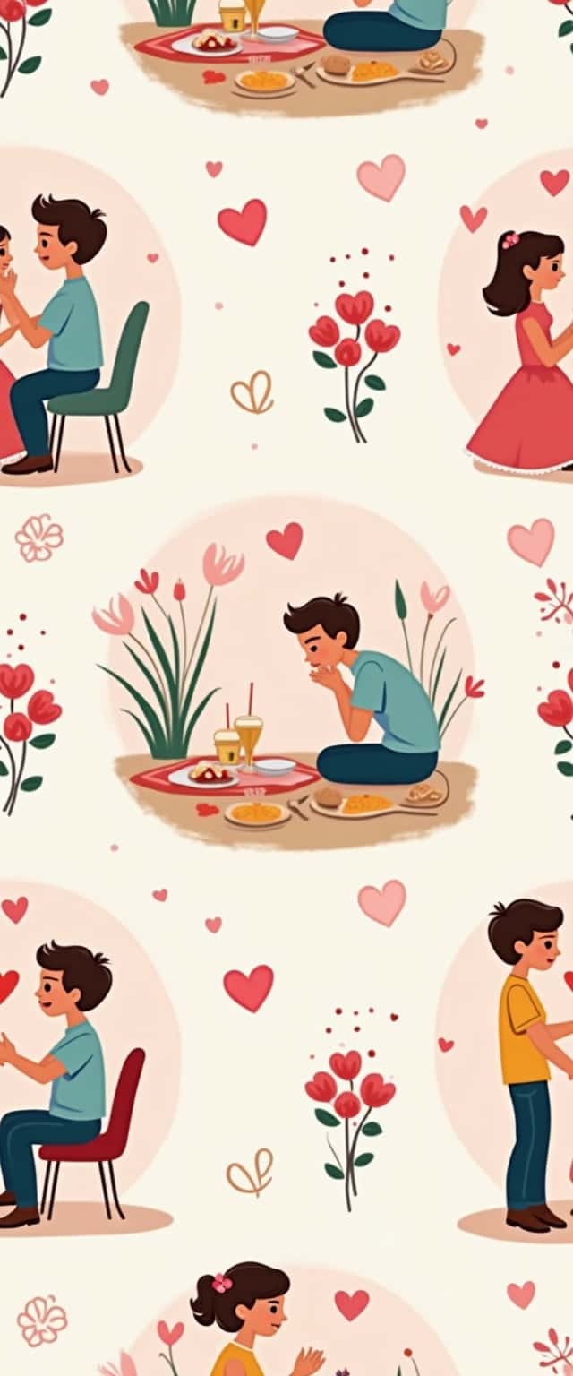 Cartoon Proposal Pattern Phone Case Cartoon Proposal Pattern Phone Case