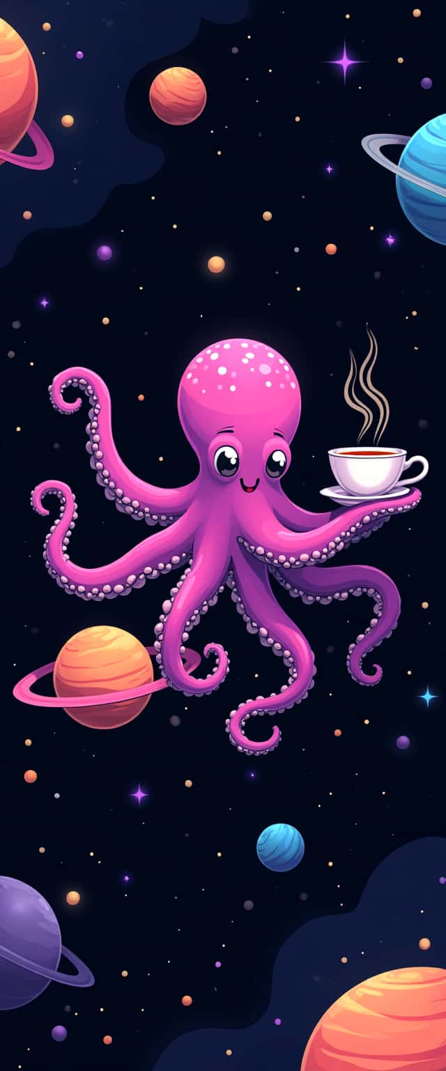 Charming Octopus in Space Phone Case Charming Octopus in Space Phone Case
